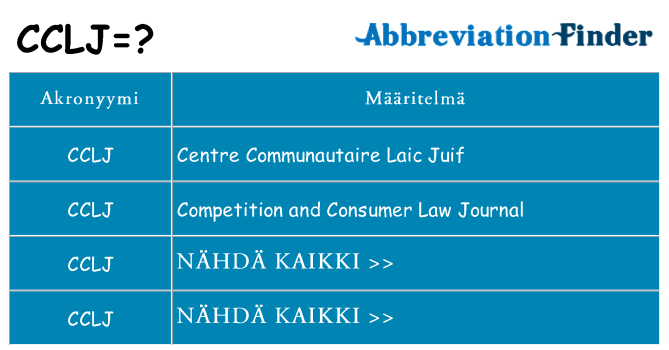 Mitä cclj tarkoittaa