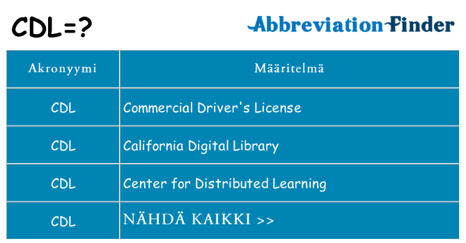 Mitä cdl tarkoittaa