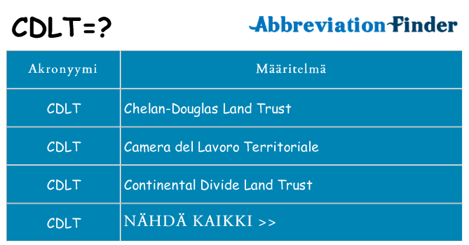 Mitä cdlt tarkoittaa