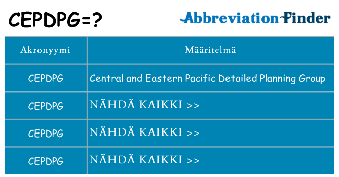 Mitä cepdpg tarkoittaa