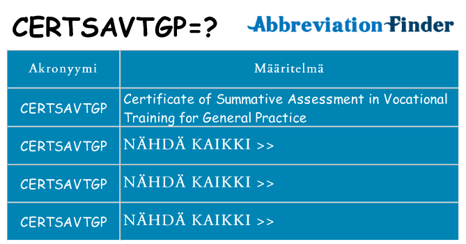 Mitä certsavtgp tarkoittaa