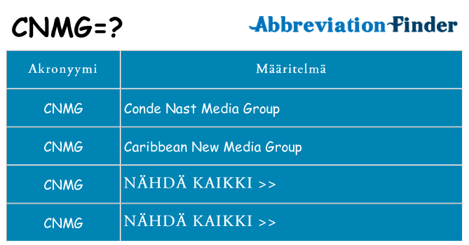 Mitä cnmg tarkoittaa