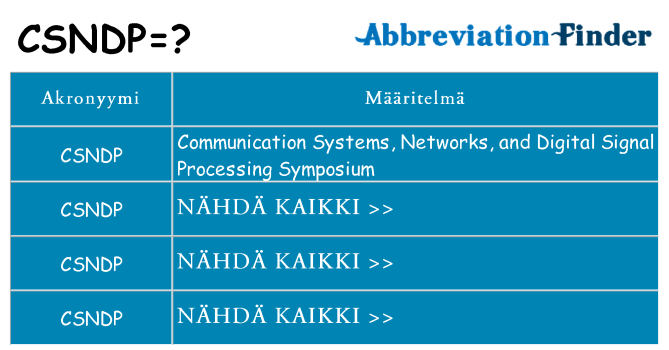 Mitä csndp tarkoittaa