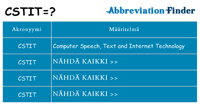 Mitä cstit tarkoittaa