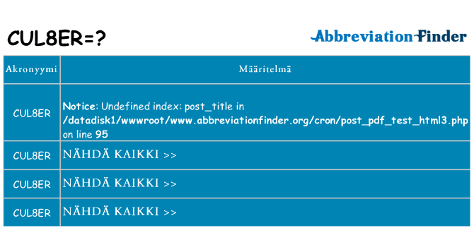 Mitä cul8er tarkoittaa