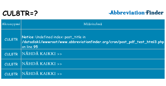 Mitä cul8tr tarkoittaa
