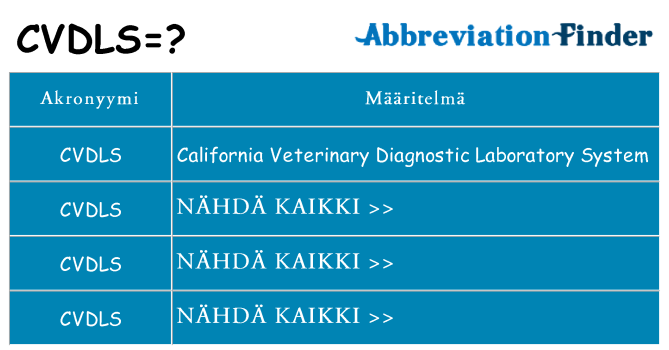 Mitä cvdls tarkoittaa
