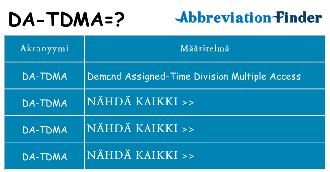 Mitä da-tdma tarkoittaa