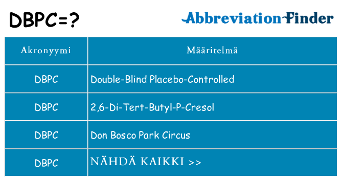 Mitä dbpc tarkoittaa
