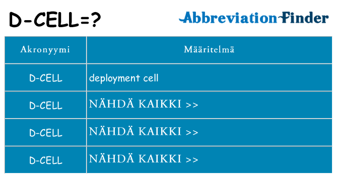 Mitä d-cell tarkoittaa