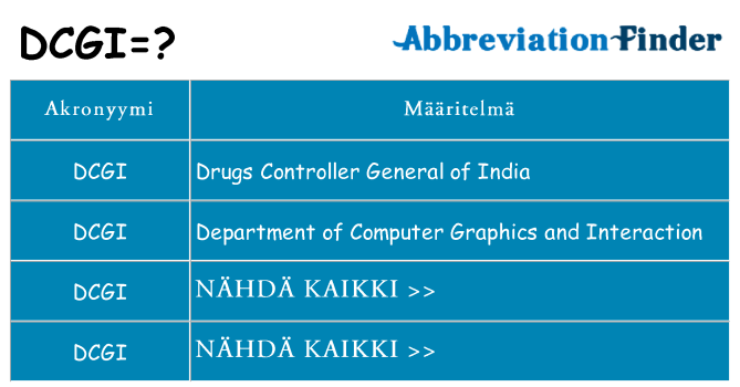 Mitä dcgi tarkoittaa