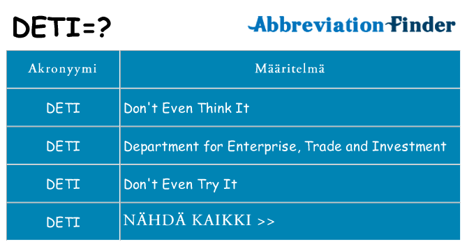Mitä deti tarkoittaa