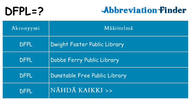 Mitä dfpl tarkoittaa