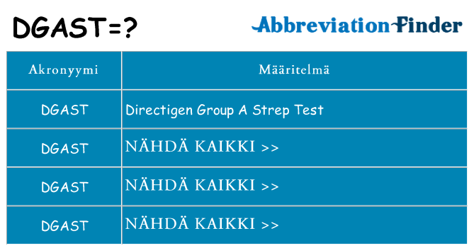 Mitä dgast tarkoittaa