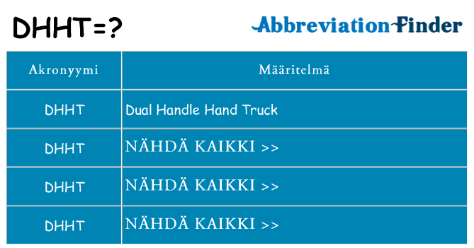 Mitä dhht tarkoittaa