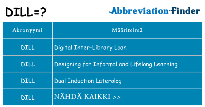 Mitä dill tarkoittaa