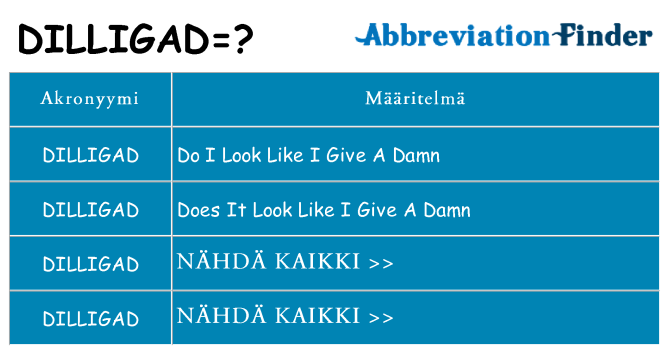 Mitä dilligad tarkoittaa