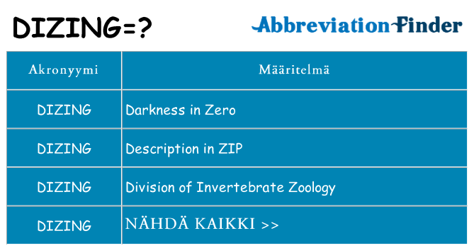 Mitä dizing tarkoittaa