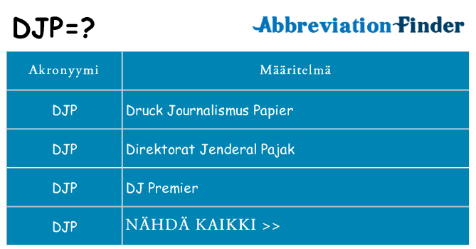 Mitä djp tarkoittaa
