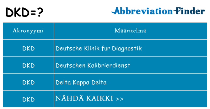 Mitä dkd tarkoittaa