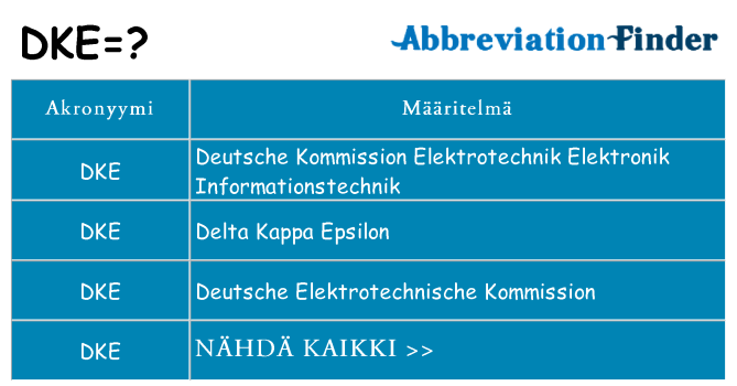 Mitä dke tarkoittaa
