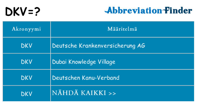 Mitä dkv tarkoittaa