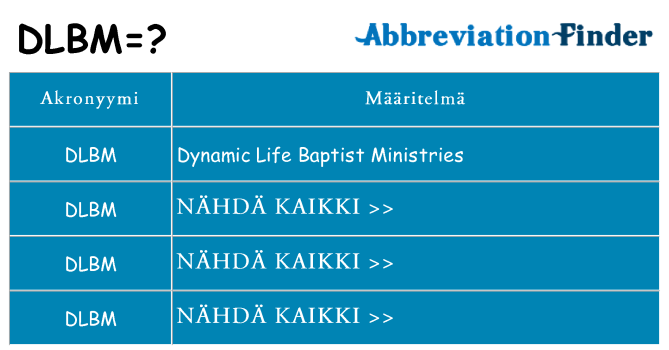 Mitä dlbm tarkoittaa