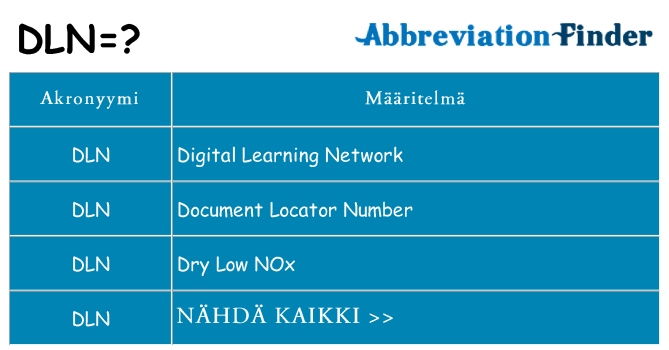Mitä dln tarkoittaa