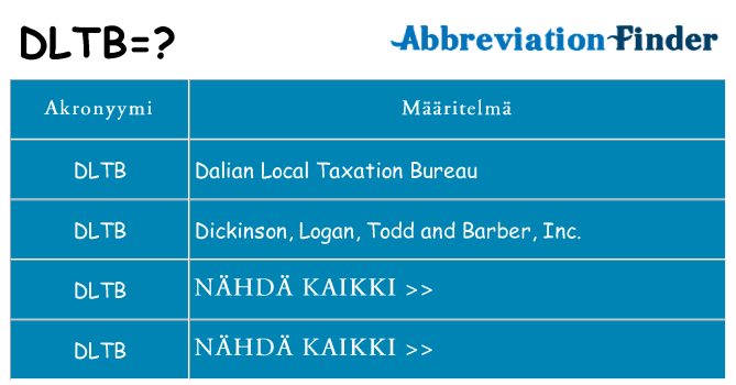 Mitä dltb tarkoittaa