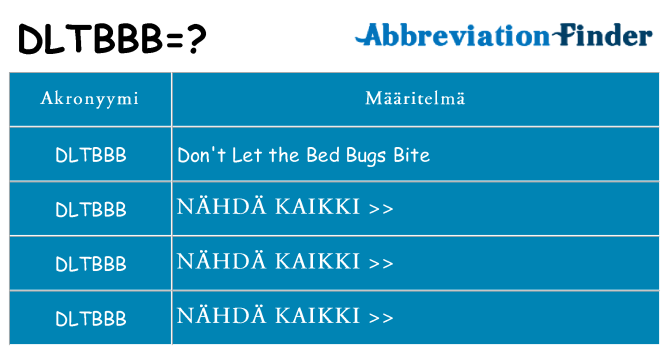 Mitä dltbbb tarkoittaa