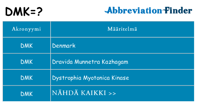 Mitä dmk tarkoittaa
