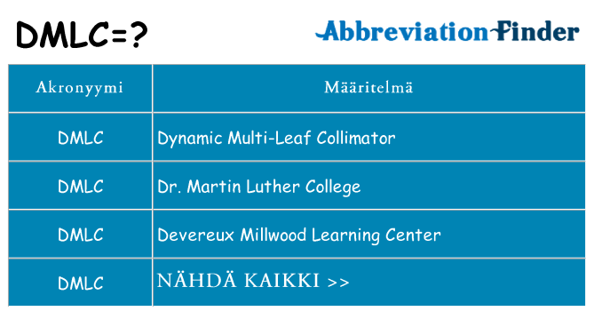 Mitä dmlc tarkoittaa