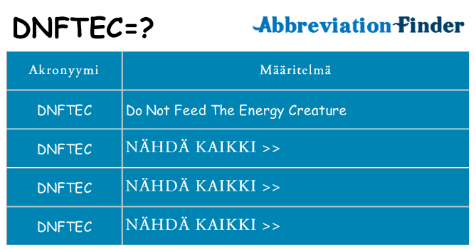 Mitä dnftec tarkoittaa