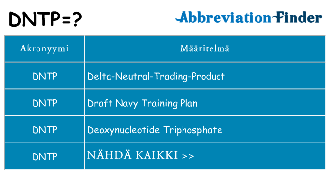 Mitä dntp tarkoittaa