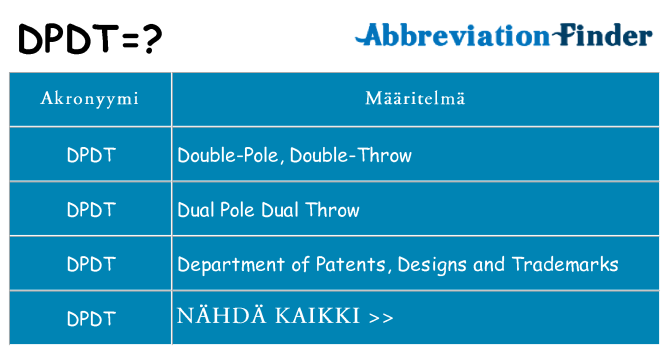 Mitä dpdt tarkoittaa