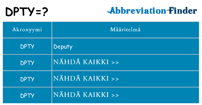 Mitä dpty tarkoittaa