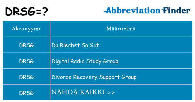 Mitä drsg tarkoittaa
