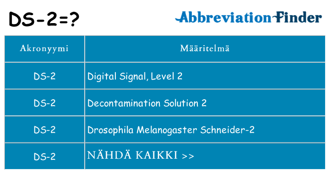 Mitä ds-2 tarkoittaa