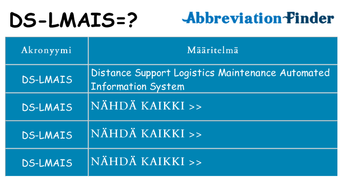 Mitä ds-lmais tarkoittaa