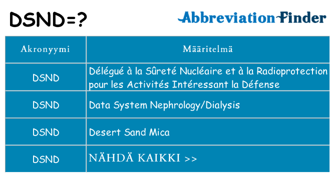 Mitä dsnd tarkoittaa