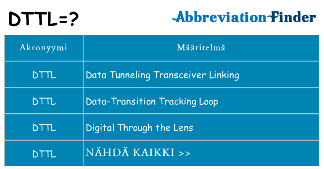 Mitä dttl tarkoittaa