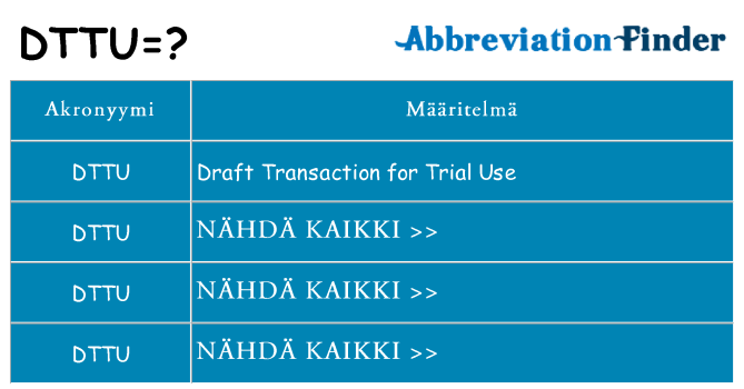 Mitä dttu tarkoittaa