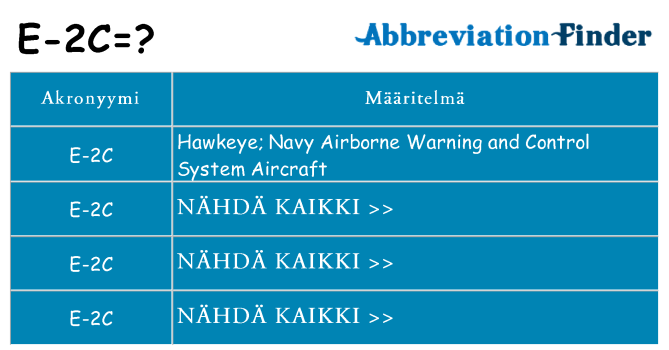 Mitä e-2c tarkoittaa