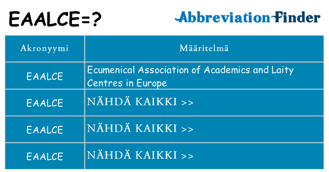 Mitä eaalce tarkoittaa