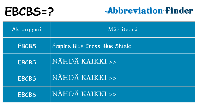 Mitä ebcbs tarkoittaa