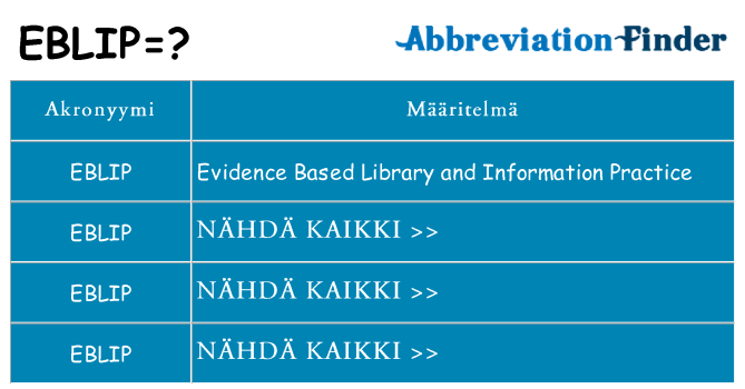 Mitä eblip tarkoittaa