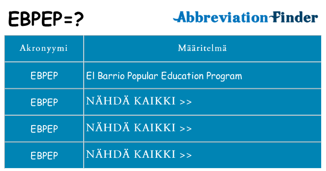 Mitä ebpep tarkoittaa