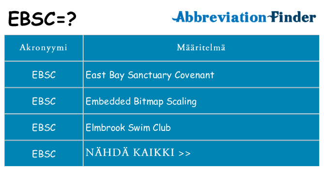 Mitä ebsc tarkoittaa