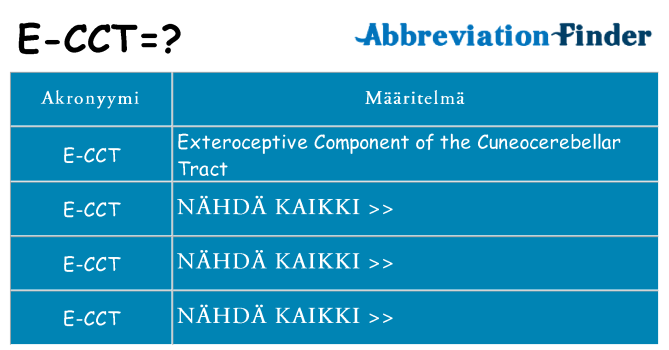 Mitä e-cct tarkoittaa