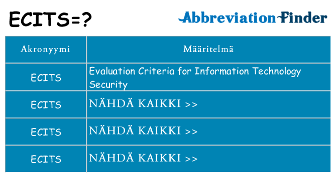 Mitä ecits tarkoittaa